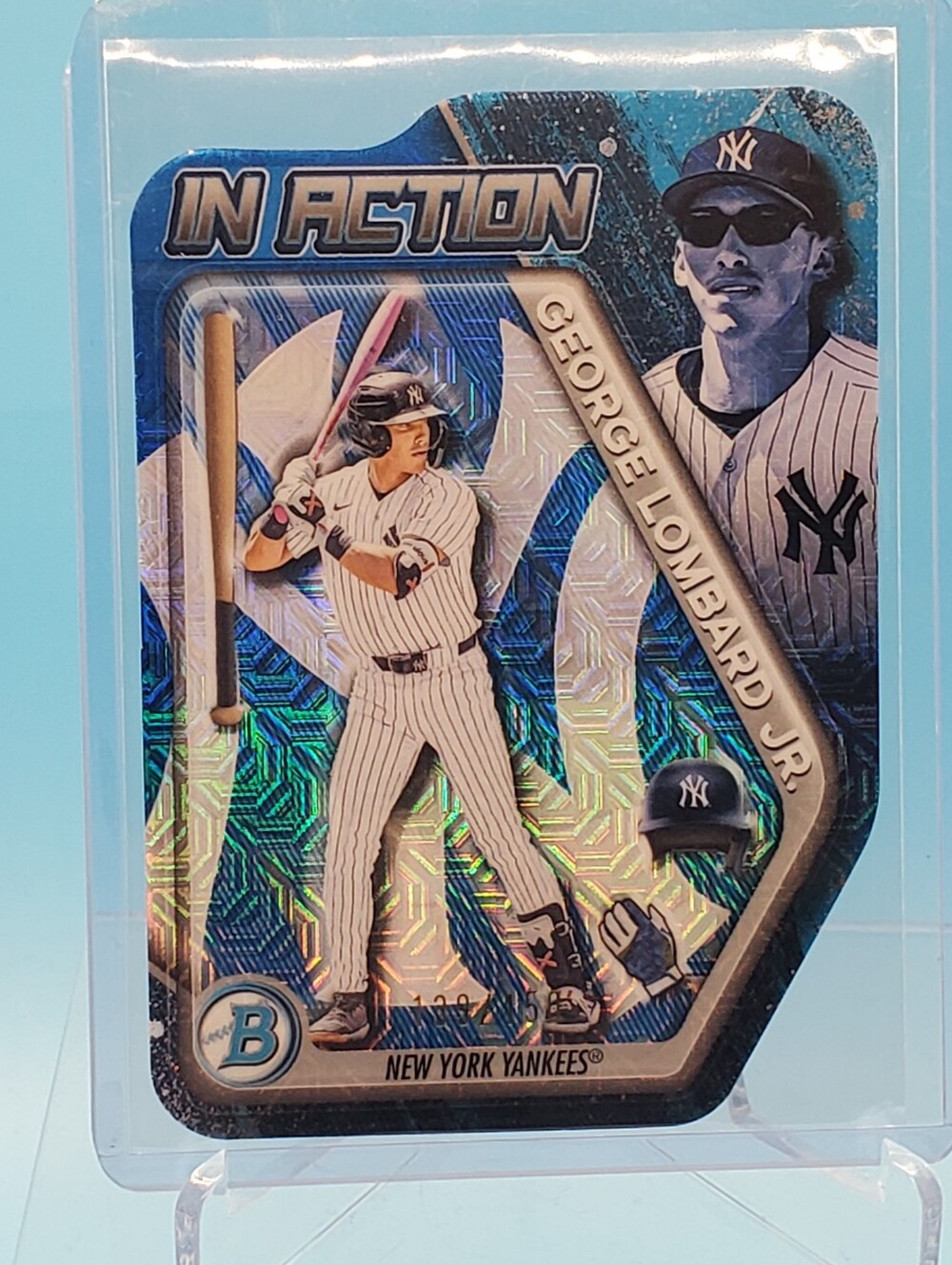 Topps Blue White NY Yankees "In Action" Blue Mojo /150 - George Lombard Jr.